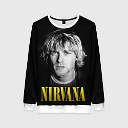 Свитшот женский Nirvana - Kurt Donald Cobain, цвет: 3D-белый