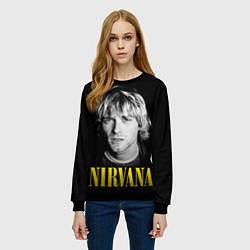 Свитшот женский Nirvana - Kurt Donald Cobain, цвет: 3D-черный — фото 2