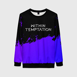 Свитшот женский Within Temptation Purple Grunge, цвет: 3D-черный