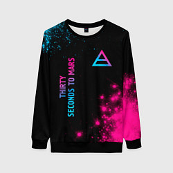 Свитшот женский Thirty Seconds to Mars Neon Gradient, цвет: 3D-черный