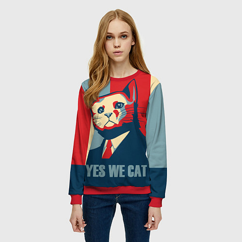 Женский свитшот YES WE CAN T / 3D-Красный – фото 3