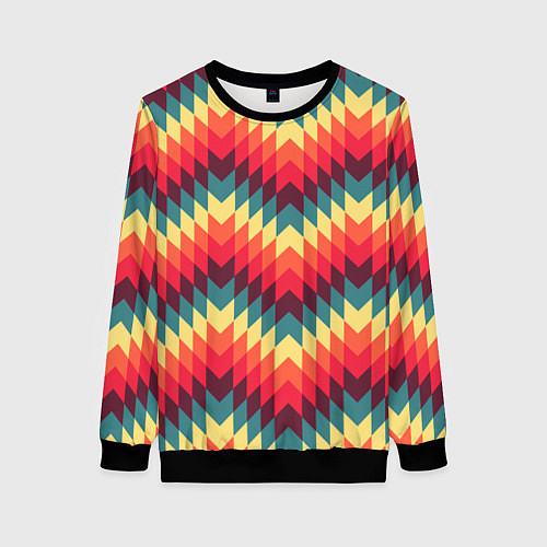 Женский свитшот Мексиканские узоры / 3D-Черный – фото 1