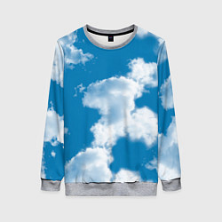 Свитшот женский Небо в облаках, цвет: 3D-меланж