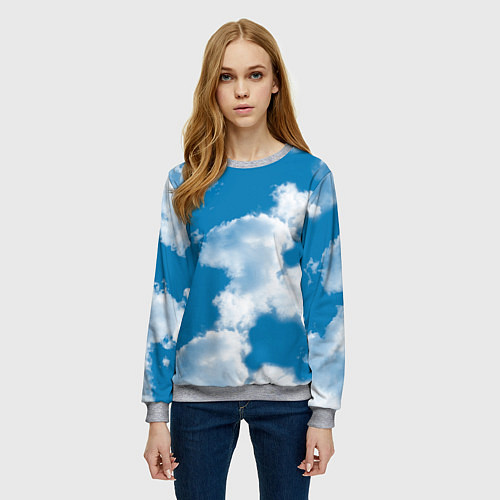 Женский свитшот Небо в облаках / 3D-Меланж – фото 3