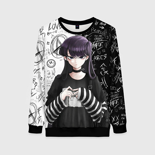 Женский свитшот Коми сан гот - проблемы с общением / 3D-Черный – фото 1