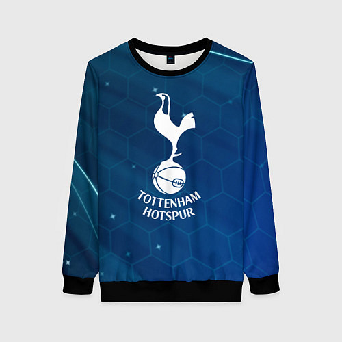 Женский свитшот Tottenham hotspur Соты абстракция / 3D-Черный – фото 1