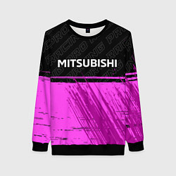 Свитшот женский Mitsubishi pro racing: символ сверху, цвет: 3D-черный