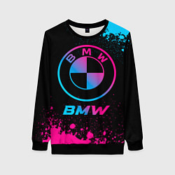 Свитшот женский BMW - neon gradient, цвет: 3D-черный