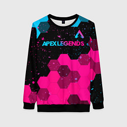 Свитшот женский Apex Legends - neon gradient: символ сверху, цвет: 3D-черный