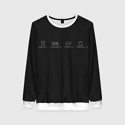 Свитшот женский Eat sleep code repeat!, цвет: 3D-белый