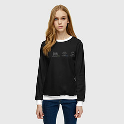 Свитшот женский Eat sleep code repeat!, цвет: 3D-белый — фото 2