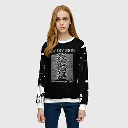 Свитшот женский Joy Division - unknown pleasures, цвет: 3D-белый — фото 2