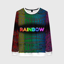 Свитшот женский Радужные точки - Rainbow, цвет: 3D-белый