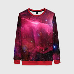 Свитшот женский Рубиновая туманность, цвет: 3D-красный