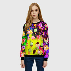 Свитшот женский Мороженки Вкуснятина, цвет: 3D-черный — фото 2