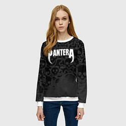 Свитшот женский Pantera метал - черепа, цвет: 3D-белый — фото 2