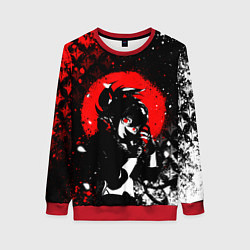 Свитшот женский Куки шинобу - Мрачный Геншин, цвет: 3D-красный