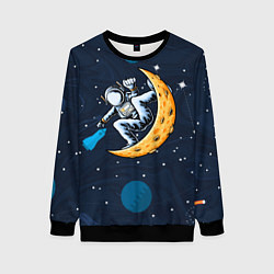 Женский свитшот Космонавт на луне