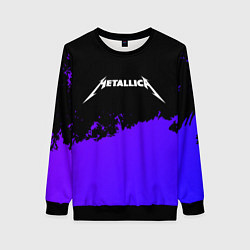 Свитшот женский Metallica purple grunge, цвет: 3D-черный