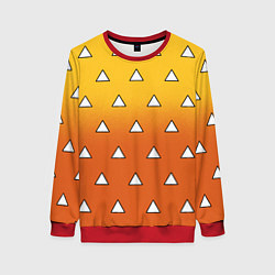 Женский свитшот Оранжевое кимоно с треугольниками - Зеницу клинок