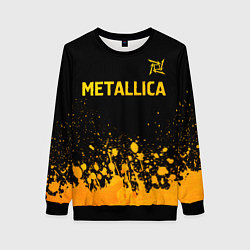 Свитшот женский Metallica - gold gradient: символ сверху, цвет: 3D-черный