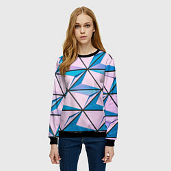 Свитшот женский Абстрактные геометрические панели, цвет: 3D-черный — фото 2