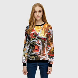 Свитшот женский Граффити - комикс, цвет: 3D-черный — фото 2