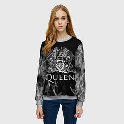Свитшот женский Queen огонь, цвет: 3D-меланж — фото 2