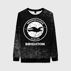 Свитшот женский Brighton с потертостями на темном фоне, цвет: 3D-черный