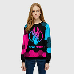 Свитшот женский Dead Space - neon gradient, цвет: 3D-черный — фото 2