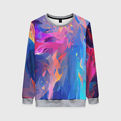 Свитшот женский Splash of colors, цвет: 3D-меланж