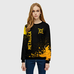 Свитшот женский Metallica - gold gradient: надпись, символ, цвет: 3D-черный — фото 2
