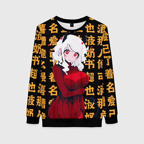 Женский свитшот Helltaker girl / 3D-Черный – фото 1