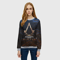 Свитшот женский Assassins creed mirage logo, цвет: 3D-меланж — фото 2