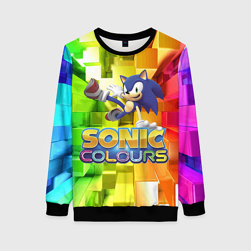 Женский свитшот Sonic Colours - Hedgehog - Video game / 3D-Черный – фото 1