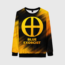 Свитшот женский Blue Exorcist - gold gradient, цвет: 3D-черный