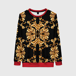 Свитшот женский Золотая гжель модные цветы, цвет: 3D-красный