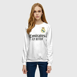 Свитшот женский Реал Мадрид форма 20222023, цвет: 3D-белый — фото 2