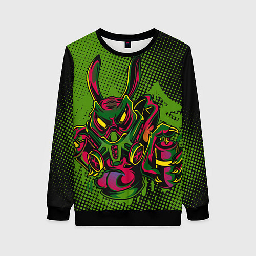 Женский свитшот Крейзи кролик / 3D-Черный – фото 1