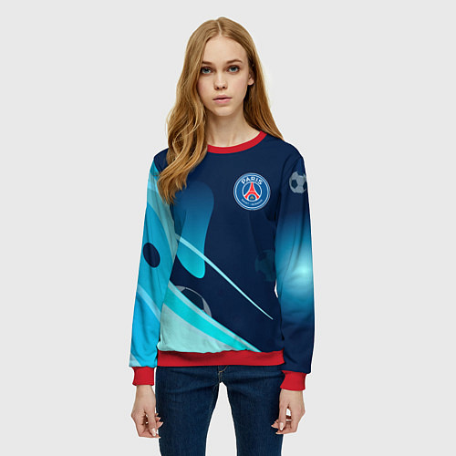 Женский свитшот Фк псж абстракция / 3D-Красный – фото 3