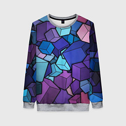 Свитшот женский Цветные кубы, цвет: 3D-меланж