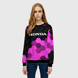 Свитшот женский Honda pro racing: символ сверху, цвет: 3D-черный — фото 2