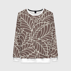 Женский свитшот Кофеиновый паттерн из листьев