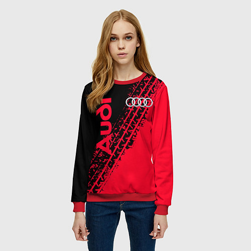 Женский свитшот Audi / 3D-Красный – фото 3