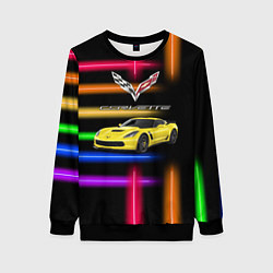 Свитшот женский Chevrolet Corvette - гоночная команда - Motorsport, цвет: 3D-черный