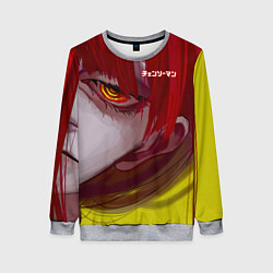 Свитшот женский Человек-бензопила взгляд Макимы, цвет: 3D-меланж