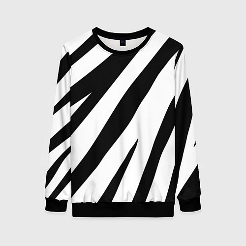 Женский свитшот Камуфляж зебры / 3D-Черный – фото 1