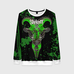 Свитшот женский Slipknot зеленый козел, цвет: 3D-белый