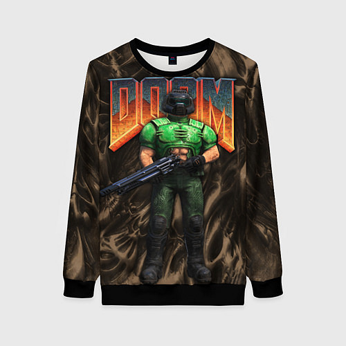 Женский свитшот DOS DOOM - Doomguy / 3D-Черный – фото 1
