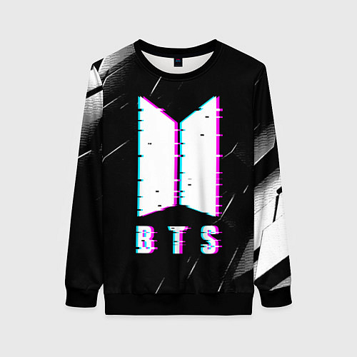Женский свитшот BTS - Неоновый логотип / 3D-Черный – фото 1